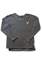 Munster Long-Sleeve Top, Navy and Cream stripe, 6