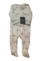 Très Beau et Belle Playsuit, Cream with grey print, 3-6M