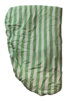 Organic Peach Waterproof Fitted Sheet, Green and white, Small Bassinet