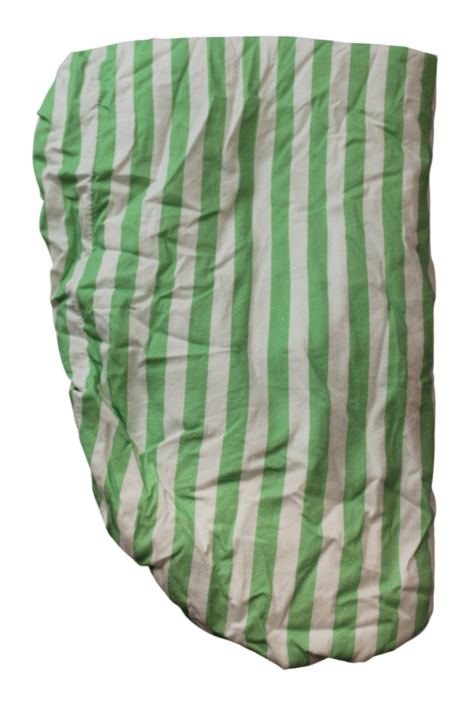 Organic Peach Waterproof Fitted Sheet, Green and white, Small Bassinet