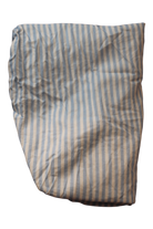 Organic Peach Waterproof Fitted Sheet, Blue and White, Small Bassinet