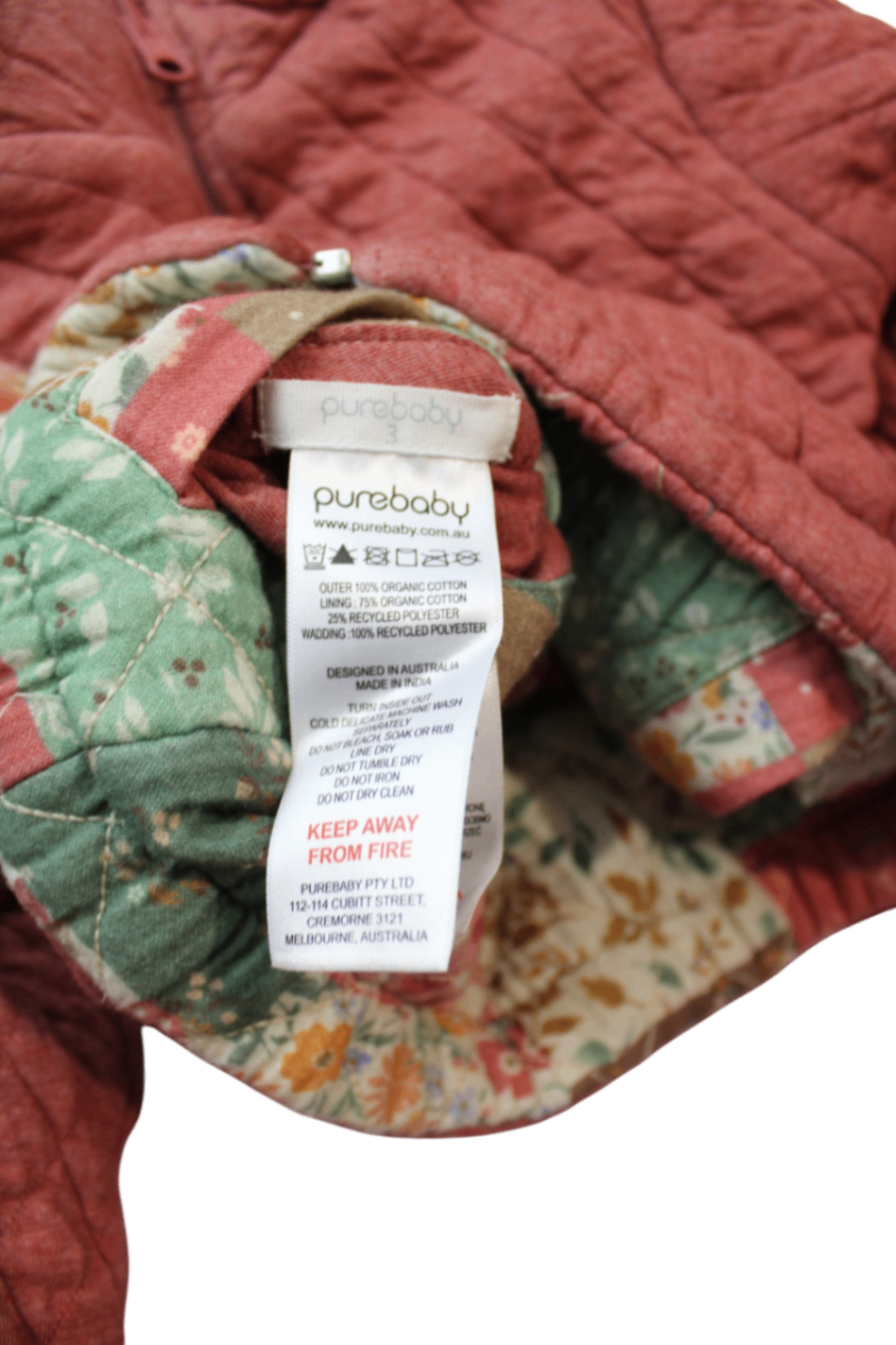 Purebaby Quilted Jacket, Multicolour, 3