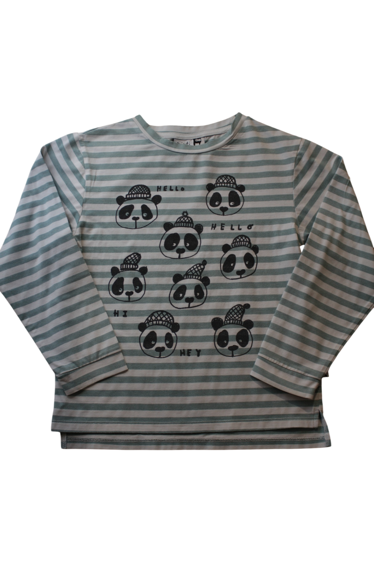 Minti Long-Sleeve Top, White and teal, 7