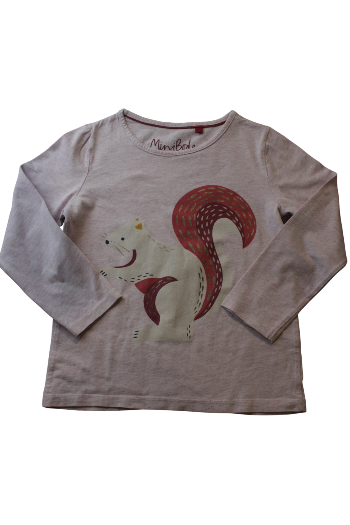Mini Boden Long-Sleeve Top, Smoothie pink, 7