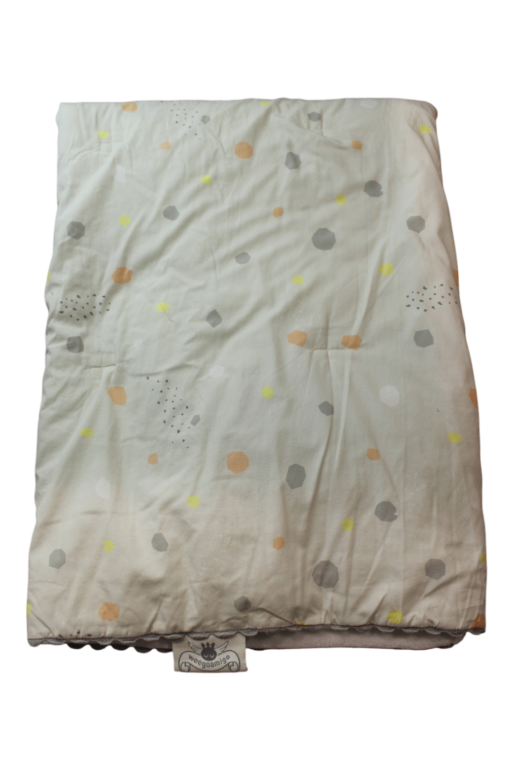 Weegoamigo Play Mat, Cream with grey, yellow and orange dots, Not visible