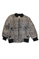 Rock Your Kid Bomber Jacket, Black and tan leopard print, 4