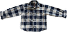 Kids World (vintage) Shirt, Navy, grey, cream and orange, 7