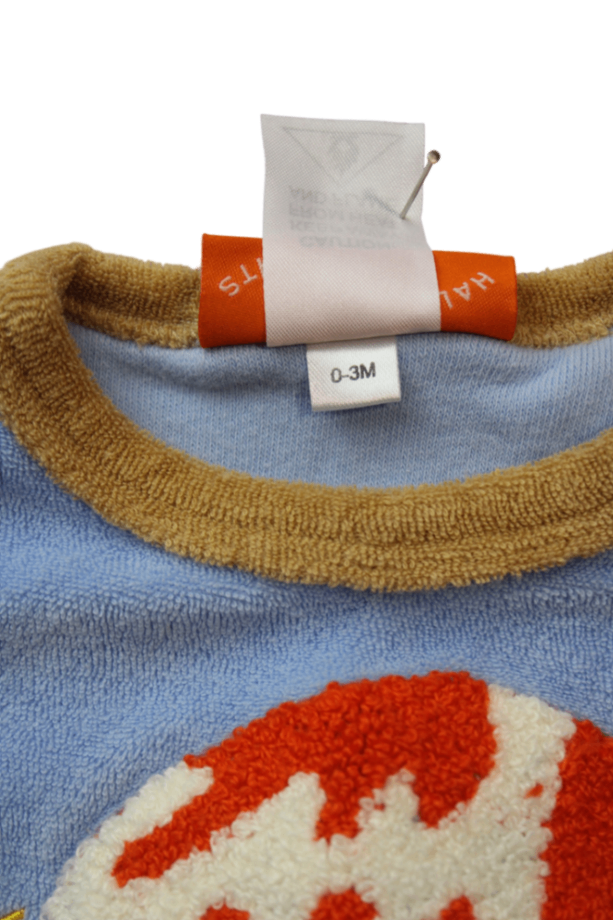 Halcyon Nights Bodysuit, Light blue with red, cream, tan and turquoise accents, 0-3M