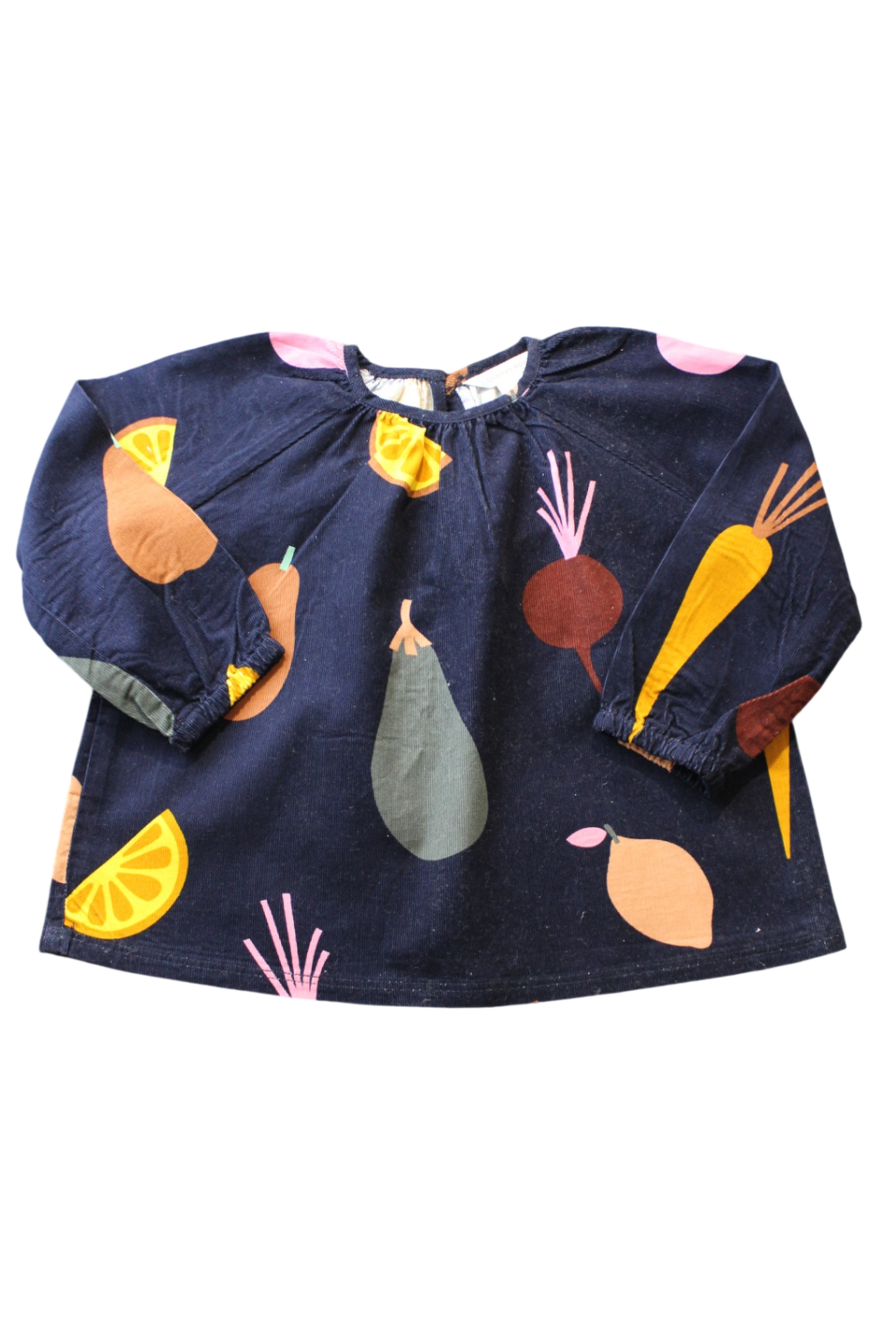 Country Road Blouse, Navy blue with multicolour print, 2
