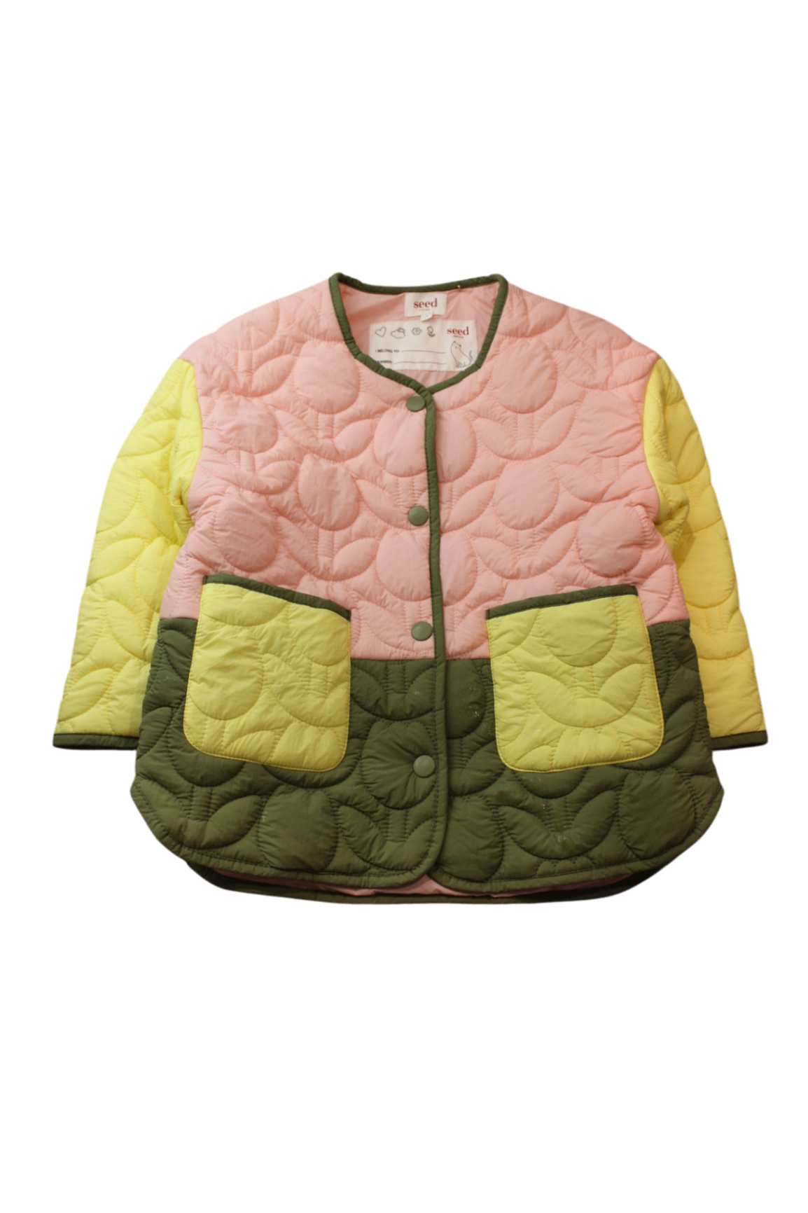 Seed Heritage Jacket, Pink, yellow and olive green, 4