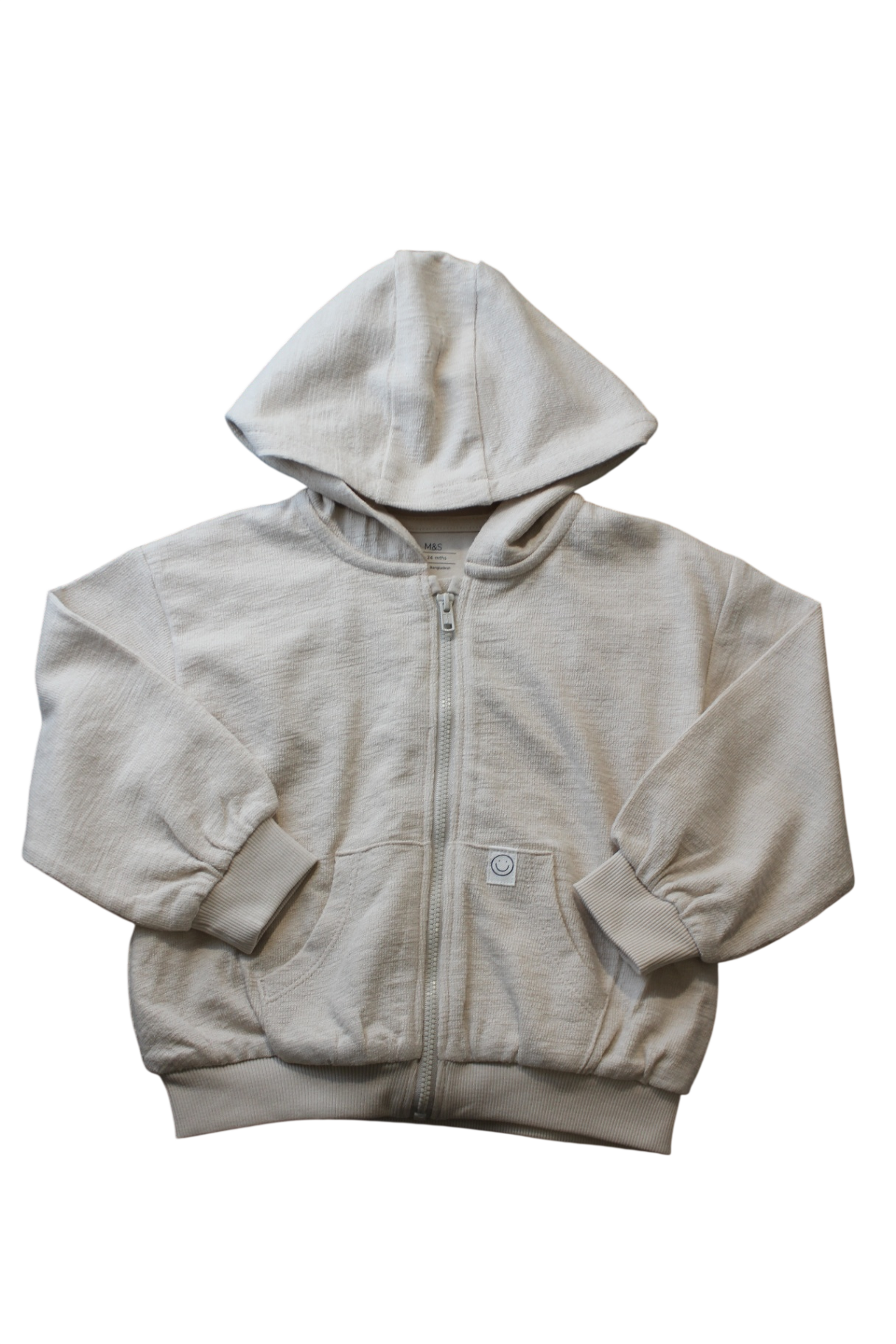 M&S Zip-up Hoodie, Beige, 2