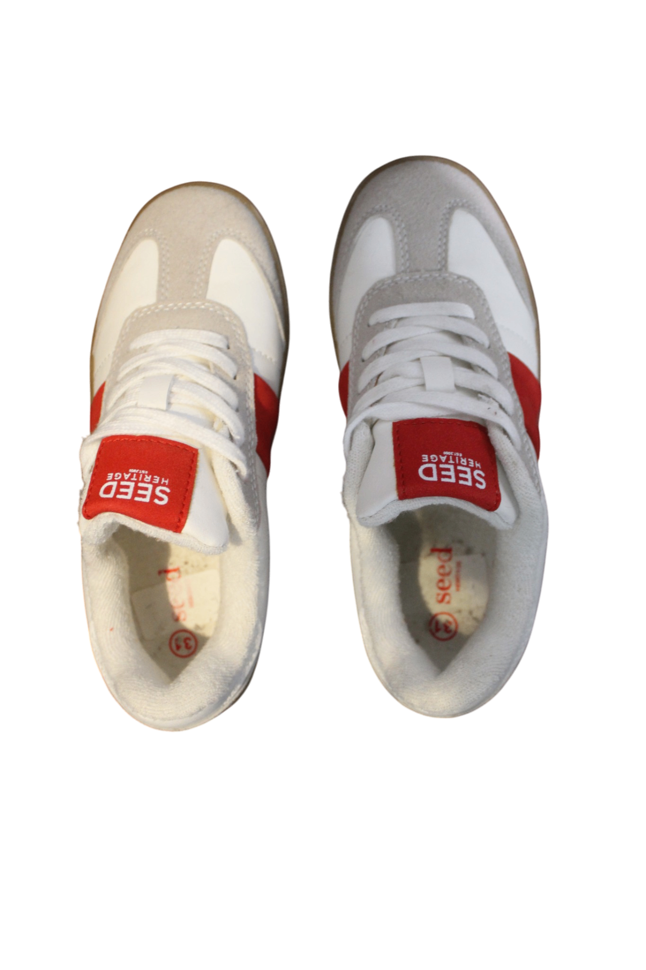 Seed Heritage Shoes, White, Red, Beige, 33