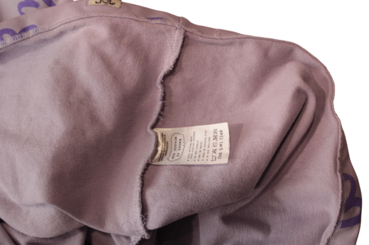 The Girl Club Dress, Light pink with purple hearts, 12
