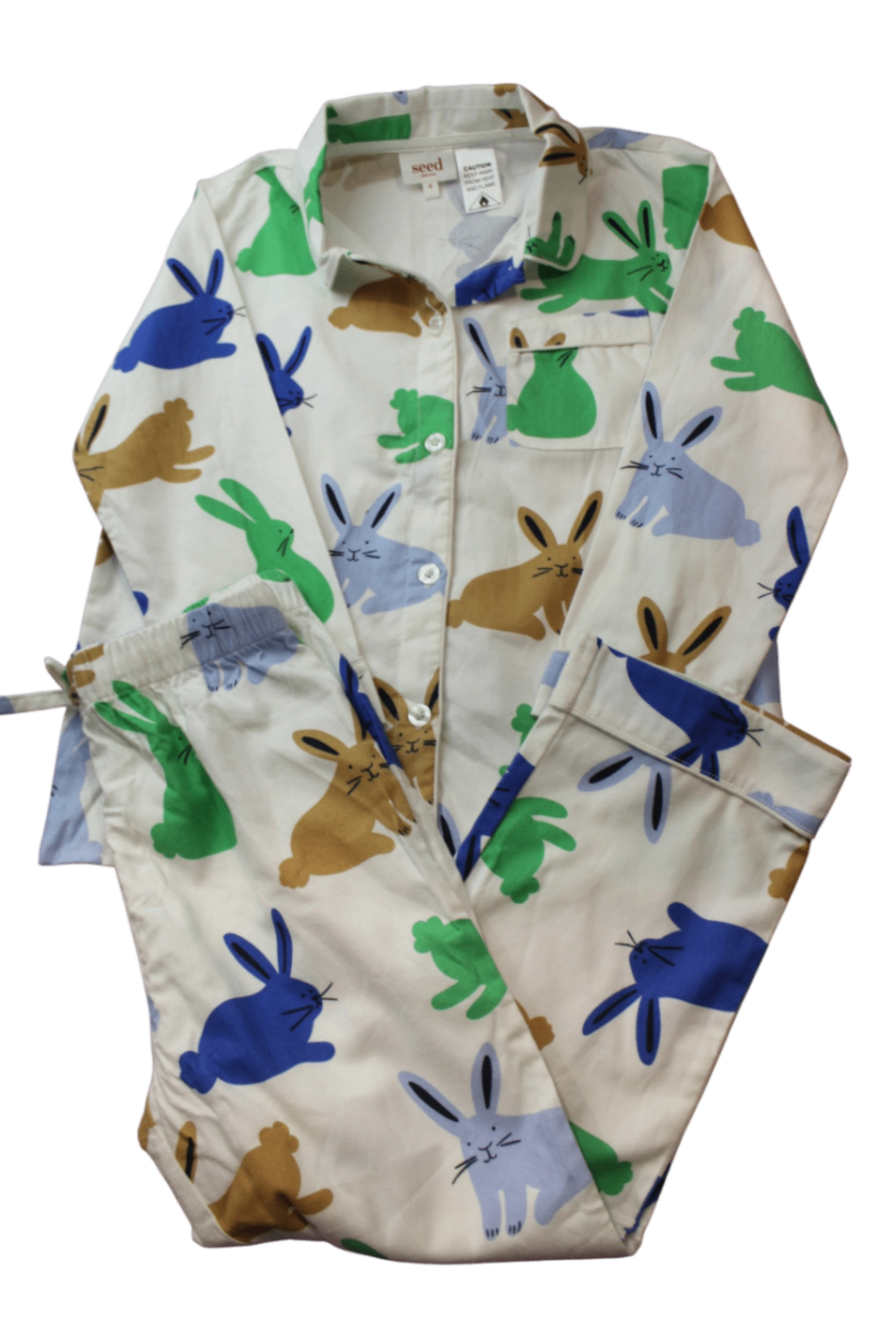 Seed Heritage Pajama Set, Cream with multicolour print, 6