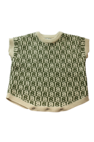Billie Knit Bodysuit, Cream and olive green, 3-6M