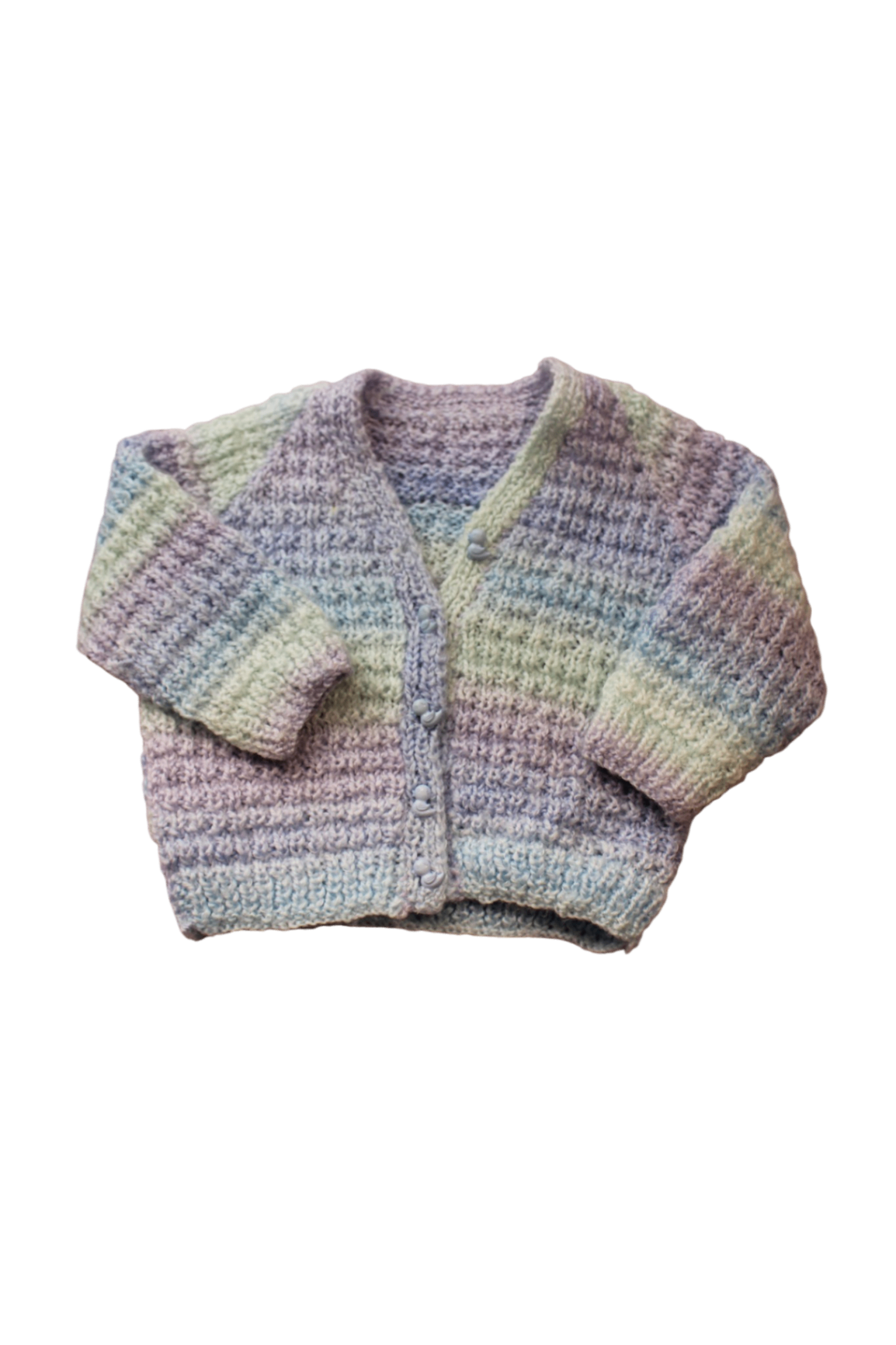 Handknit Cardigan, Pastel multicolour (lavender, blue, green and pink), 00