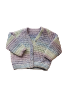Handknit Cardigan, Pastel multicolour (lavender, blue, green and pink), 00