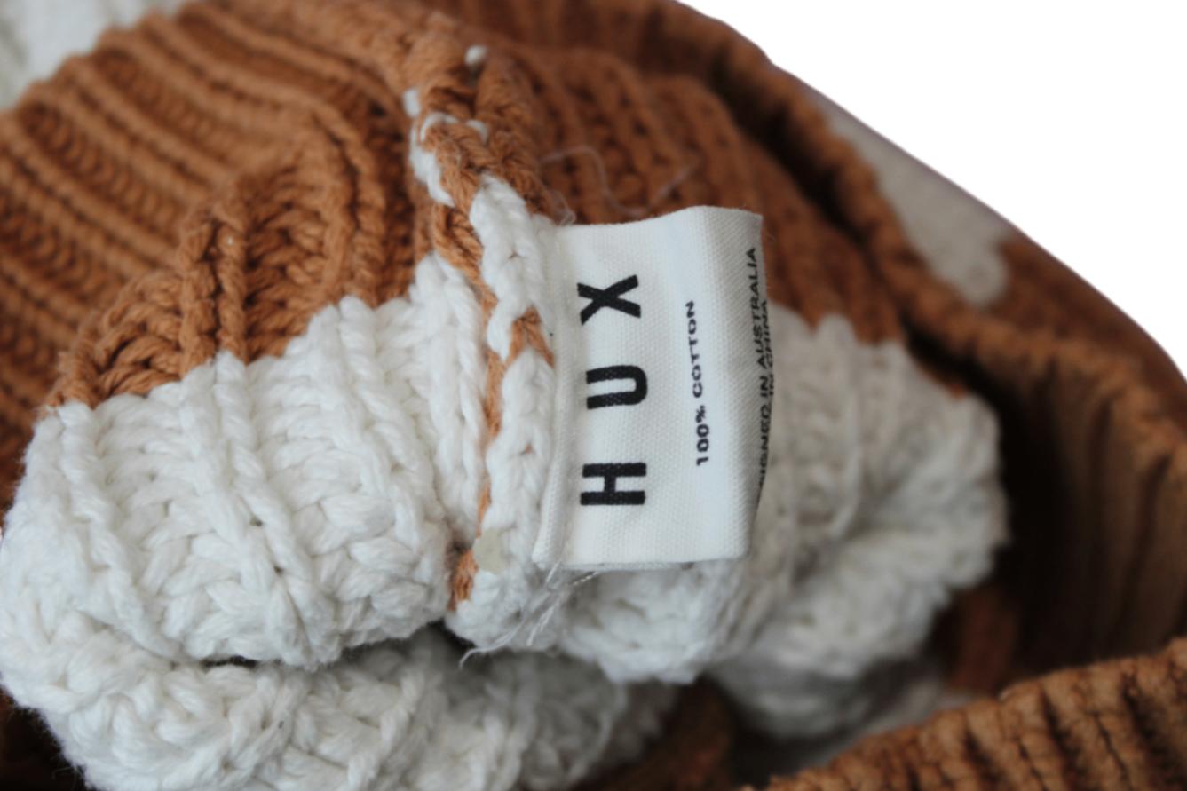 HUX Cardigan, Brown and white, 0 / 6-12M