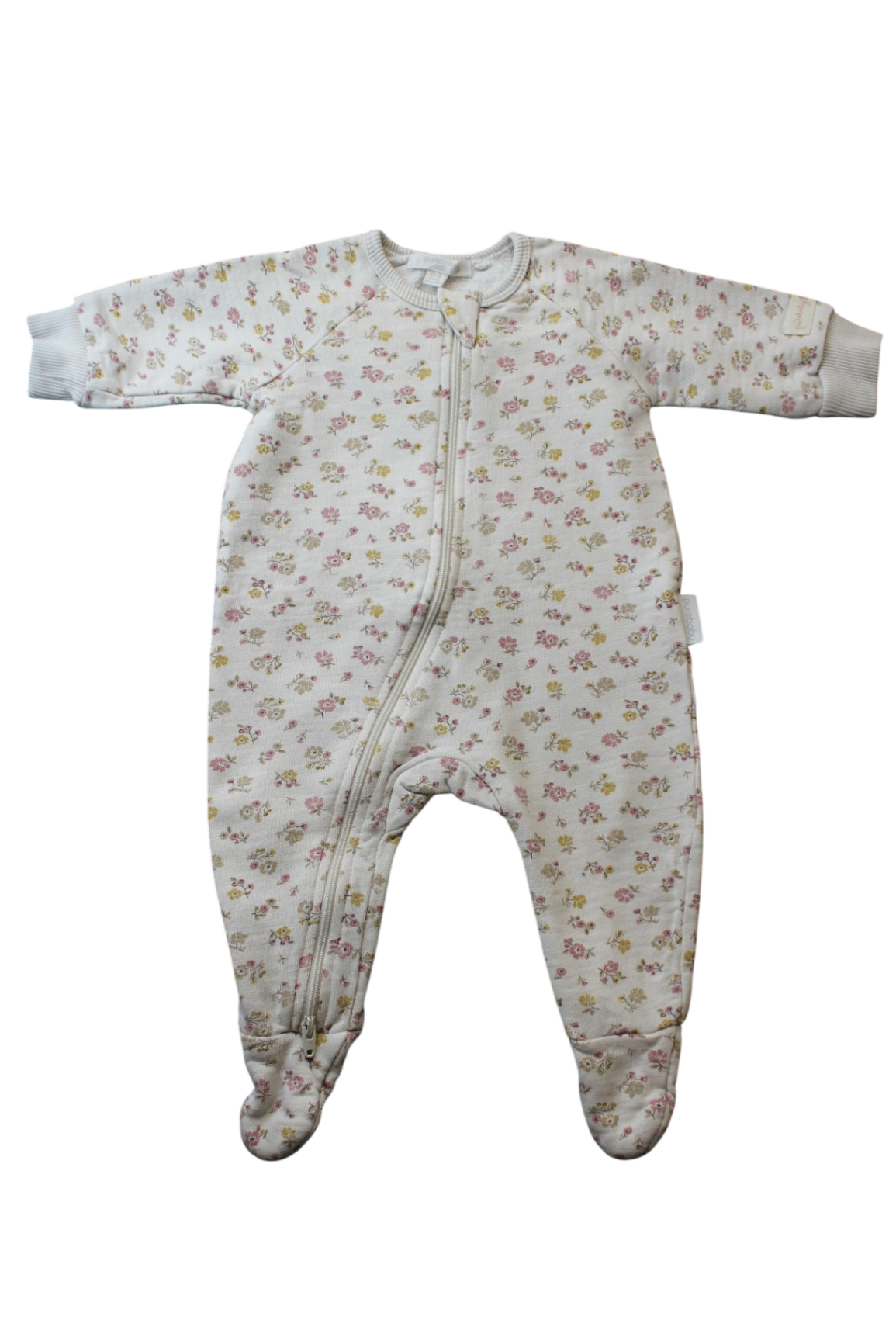 Purebaby Jumpsuit, Cream with floral print, 000
