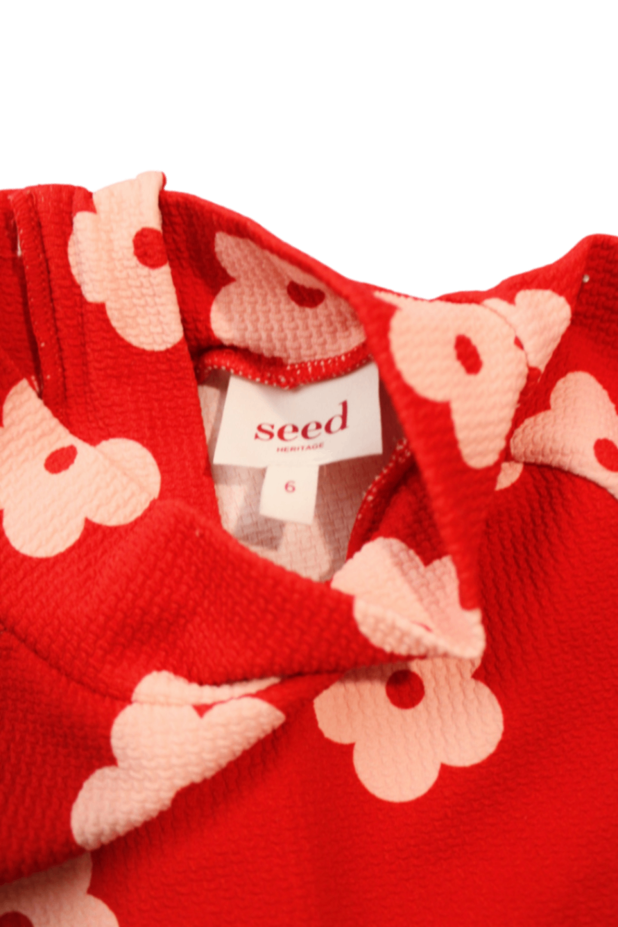 Seed Heritage Long-Sleeve Rashie, Red and cream, 6
