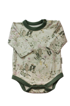 Banabae Bodysuit, Cream with green floral print, 0