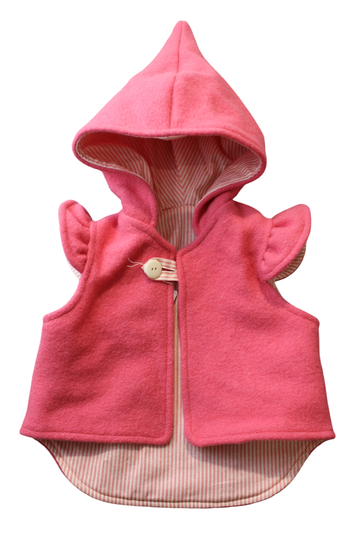 Handmade Hooded Vest, Pink, 0