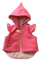 Handmade Hooded Vest, Pink, 0