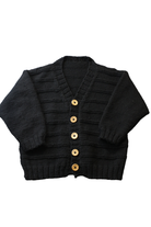 Handknit Cardigan, Black, 3