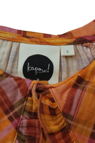 Kapow! Kids Shirt, Orange multicolour plaid, 2