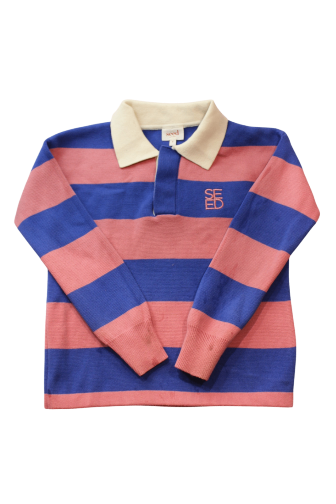 Seed Heritage Shirt, Pink and blue with cream collar, 6