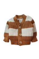 HUX Cardigan, Brown and white, 0 / 6-12M