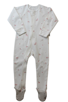 Purebaby Jumpsuit, White with pink floral print, 0
