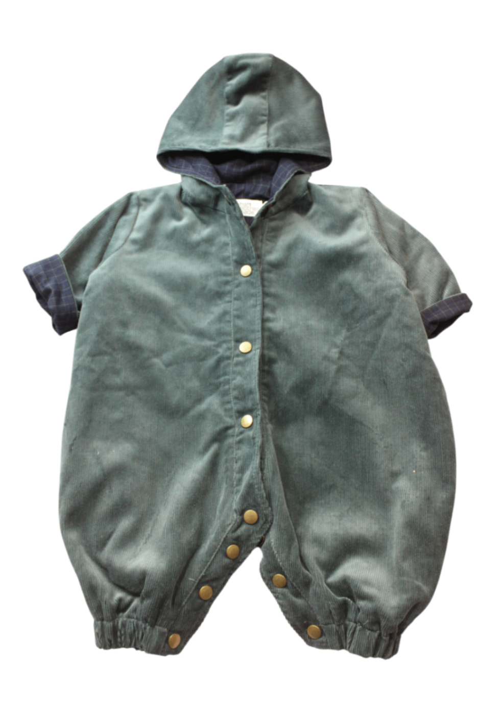 what mother made. Playsuit, Green-grey, 6-12 MTHS