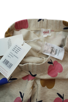 Seed Leggings, Cream with pink, blue and mustard apple print, 6