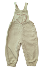 Zara Overalls, Beige/Red stitch heart, 0