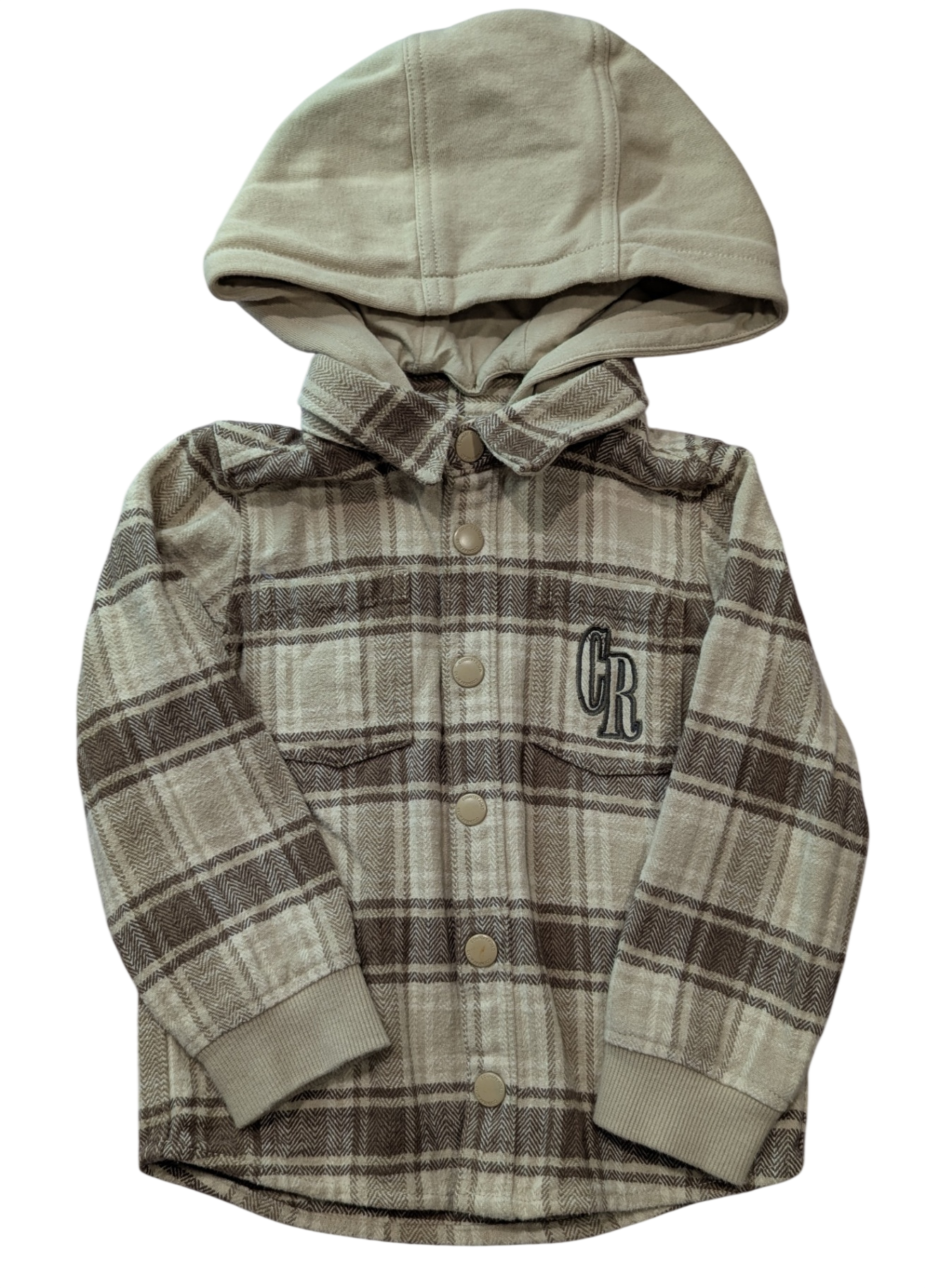 Country Road Jacket (removable hood), Beige and brown plaid, 2