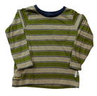Purebaby Long-Sleeve T-Shirt, Green, Beige and Navy stripe, 2