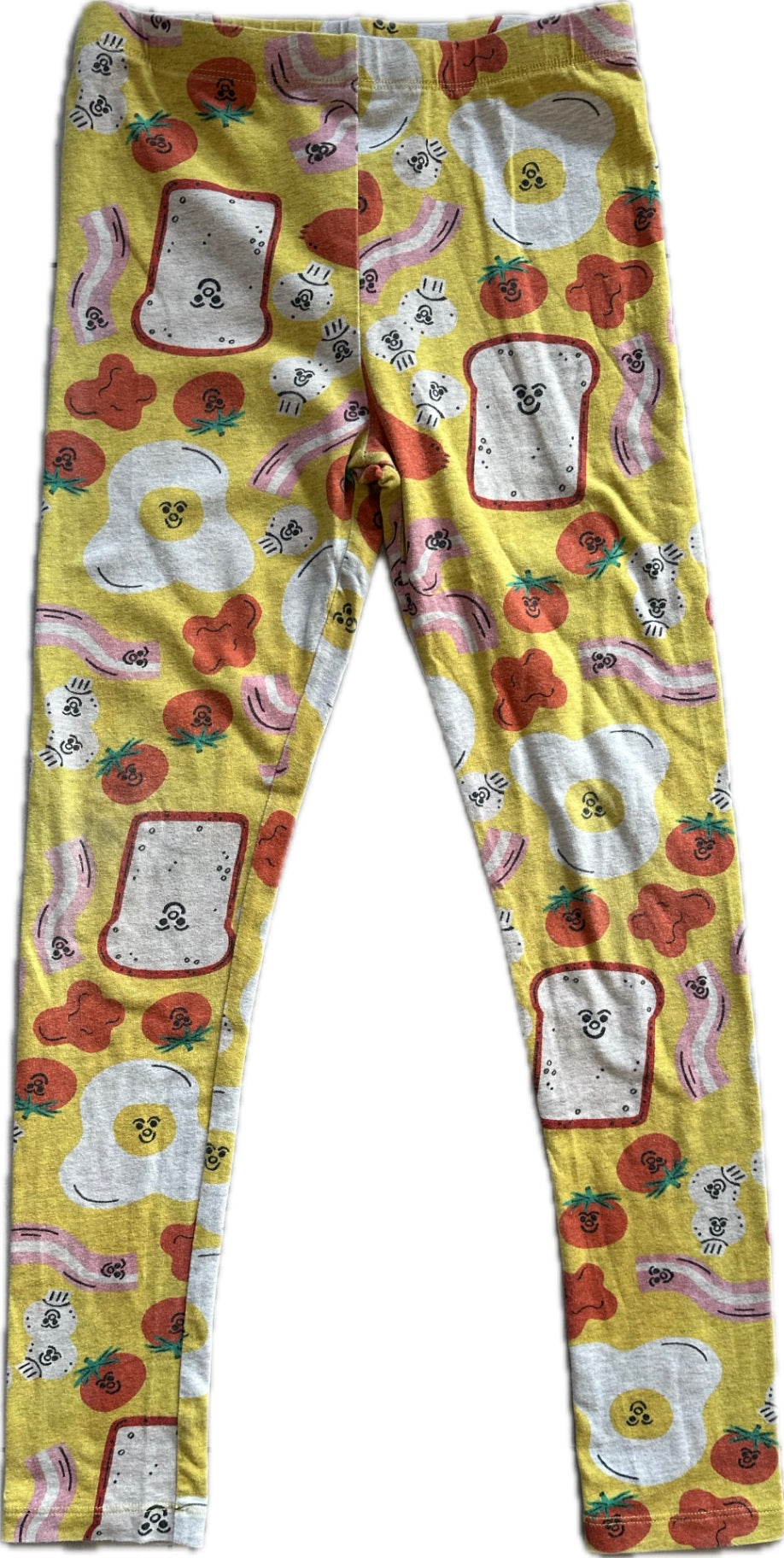 Gorman Playground Leggings, Yellow with multi food pattern, 7-8