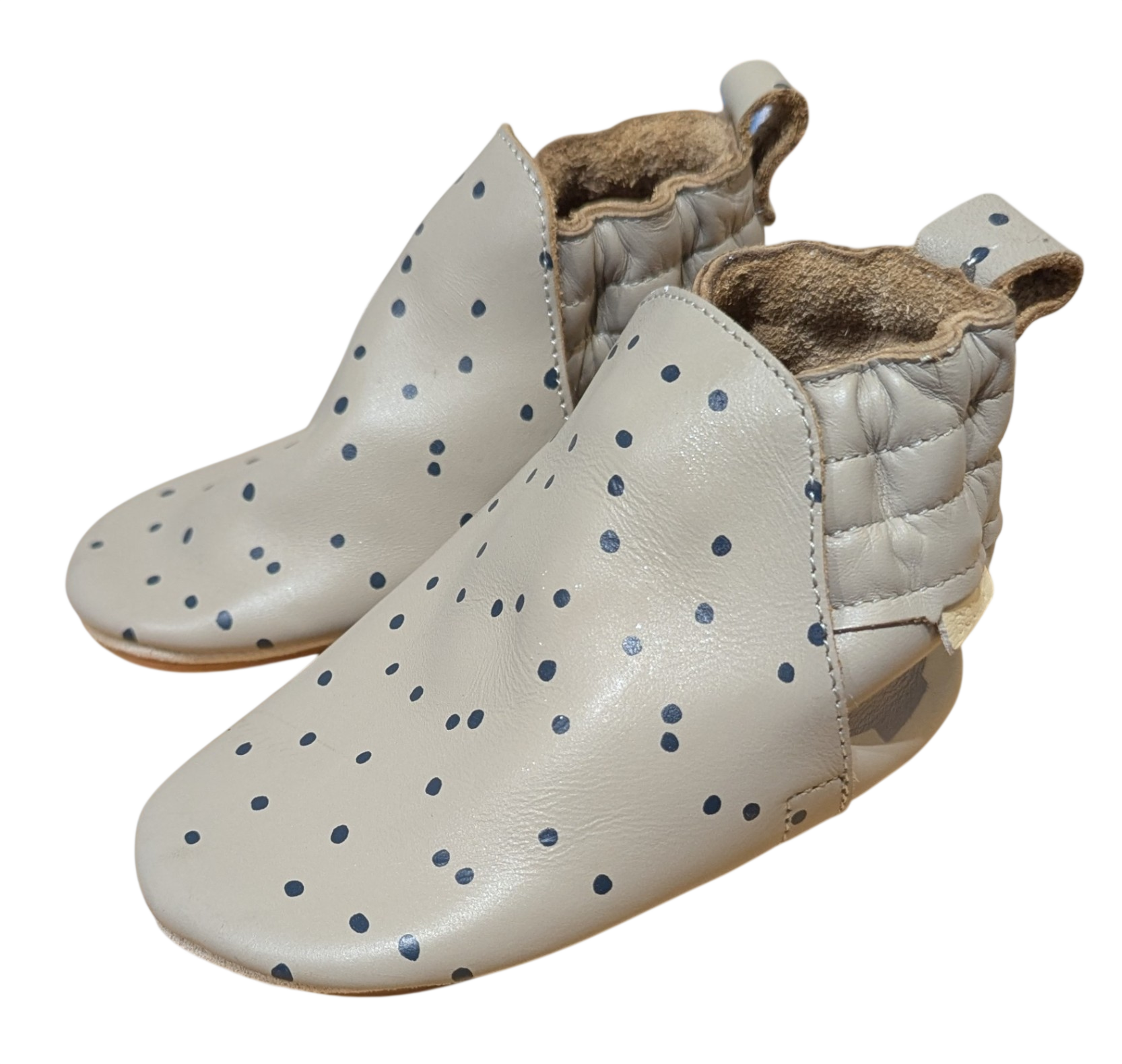 Boumy Shoes, Beige/Black dots, L (18-24m)