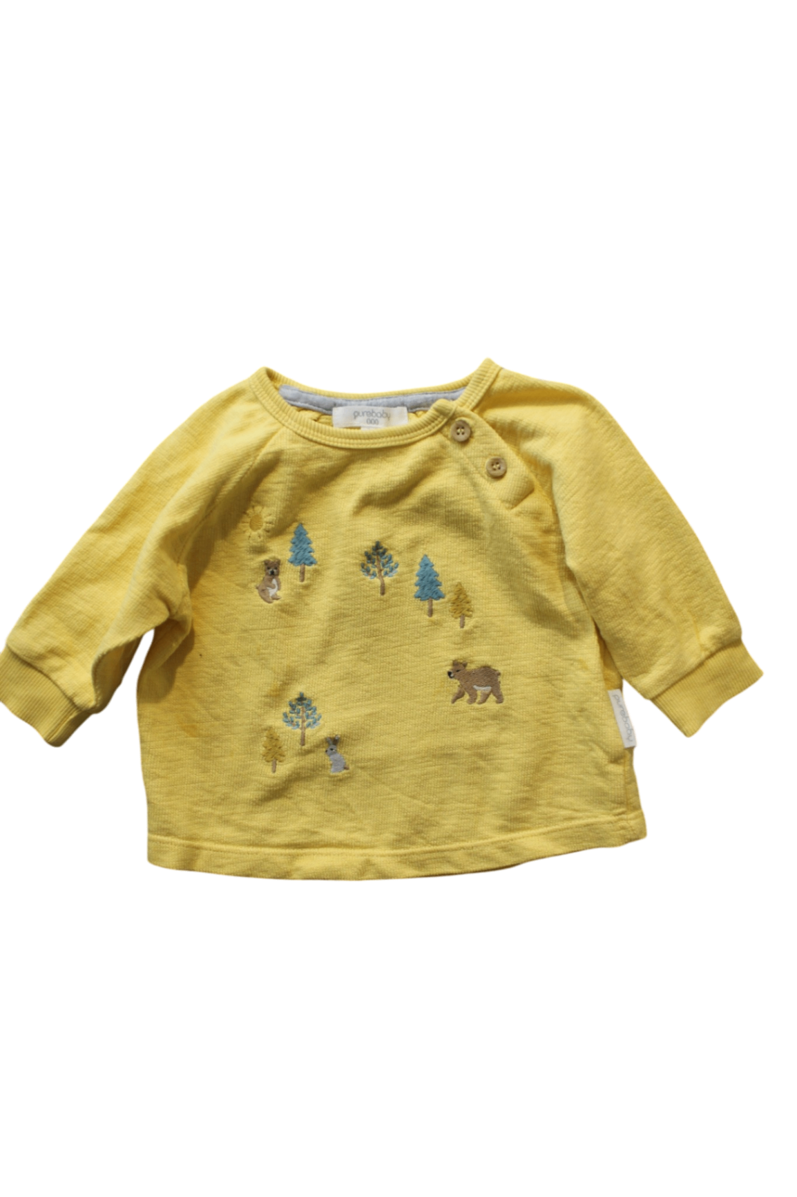 Purebaby Long-Sleeve Top, Yellow, 000