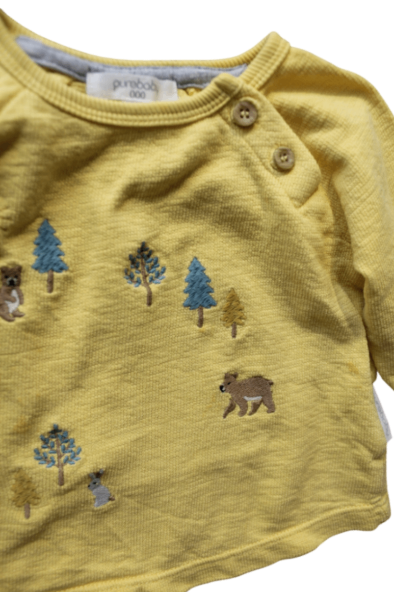 Purebaby Long-Sleeve Top, Yellow, 000