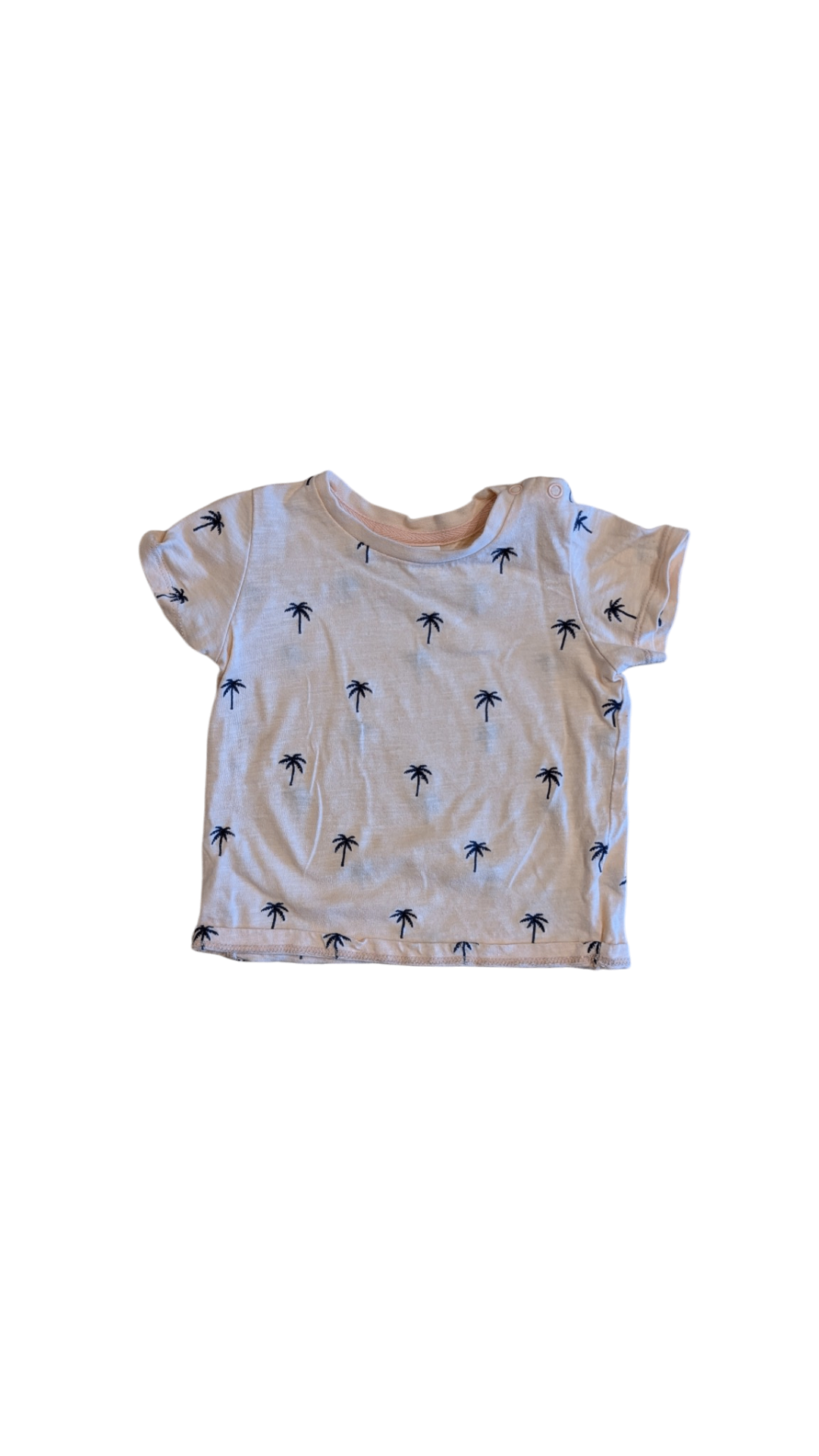 Seed T-Shirt, Light Coral with Palm Trees Print, 1