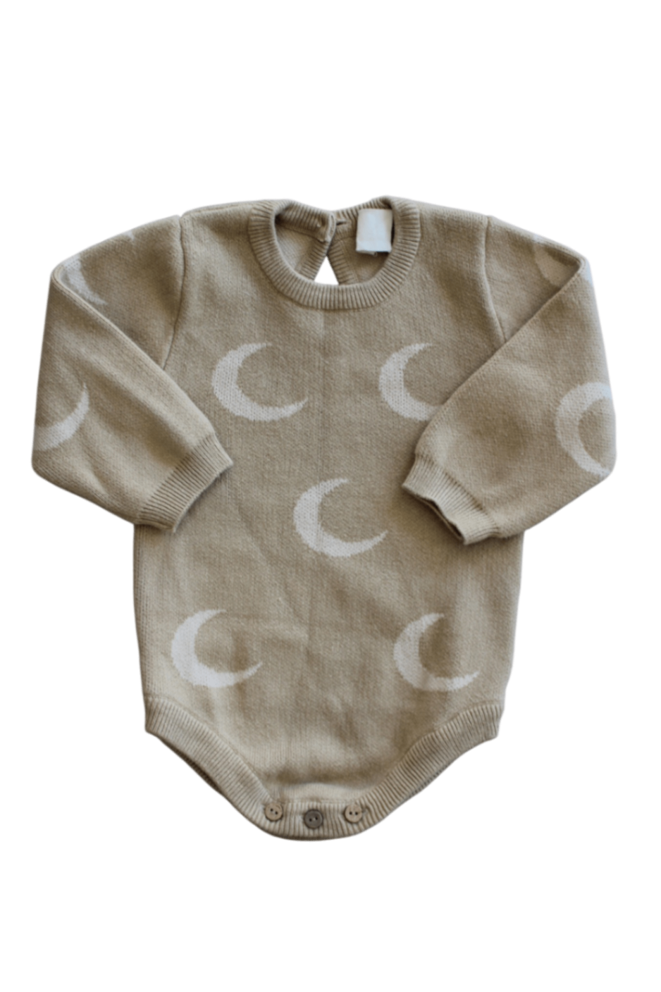 Kind Little Soul Knitted Bodysuit, Beige/Moons, 00?
