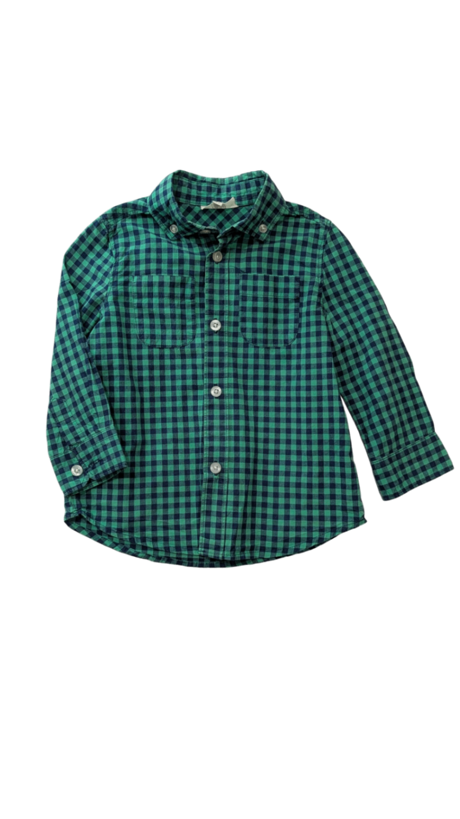 Seed Shirt, Green Blue Gingham, 1-2Y
