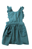 Purebaby Pinafore Dress, Forest green cordorouy, 1