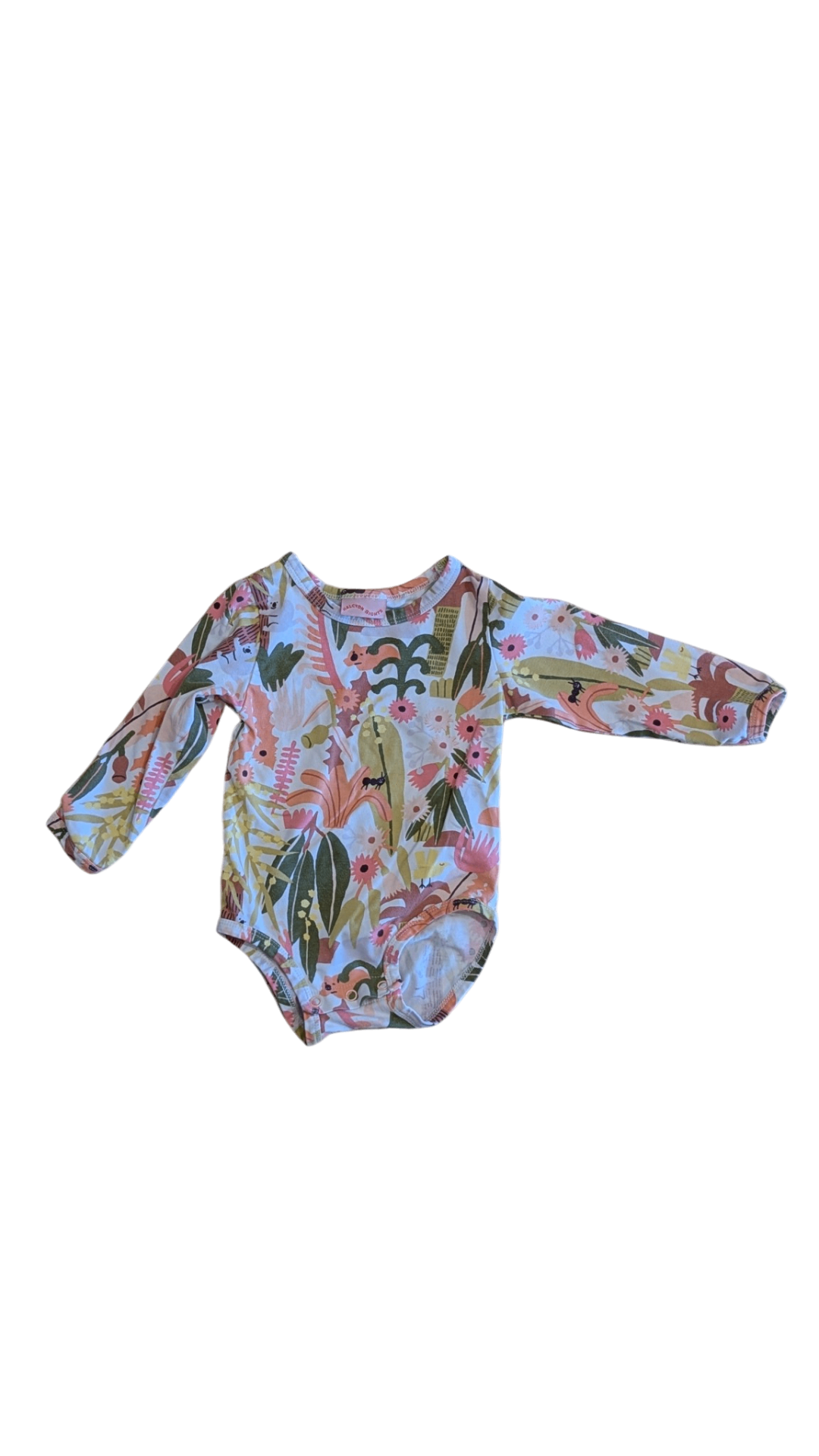 Halcyon Nights Bodysuit, Multi Plants & Flowers Print, 6-12M