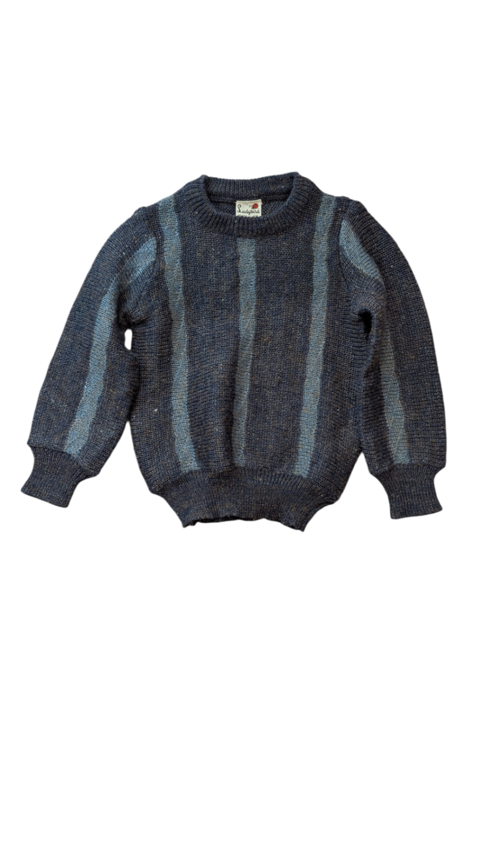 Ladybird Jumper, Dark Blue Dusty Blue Stripes, 3