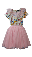 Rock Your Kid Dress, Pink w Multi Horse Prints, 8