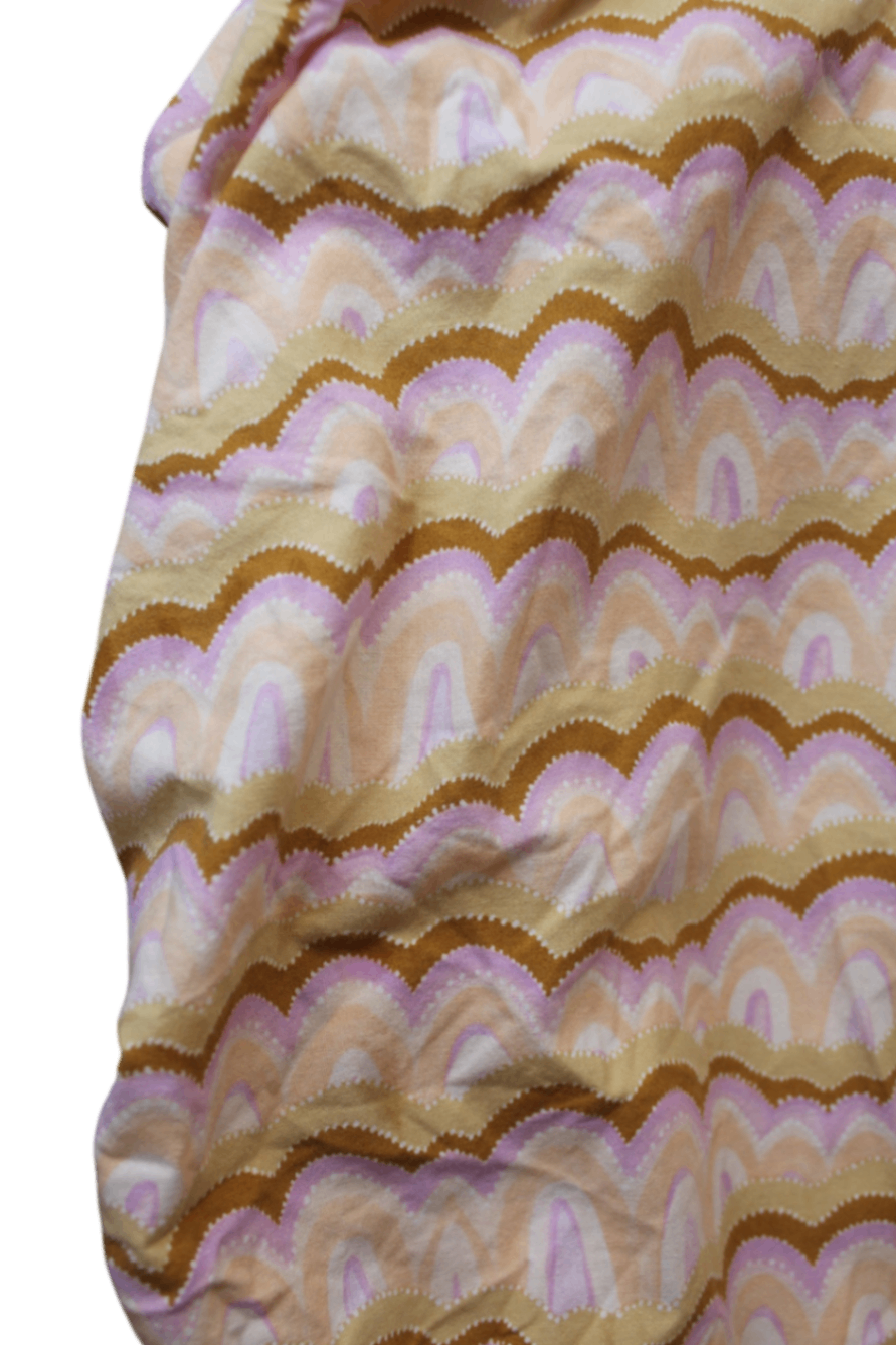 Miimi + Jiida x Adairs Bassinet sheet, Pink, beige and brown