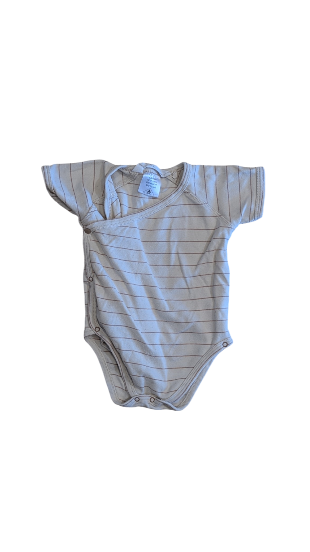Susukoshi Bodysuit, Cream w Brown Stripes, 6-12M